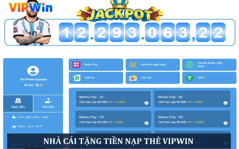 Nạp tiền thẻ VIPWIN với nhiều ưu đãi cho hội viên