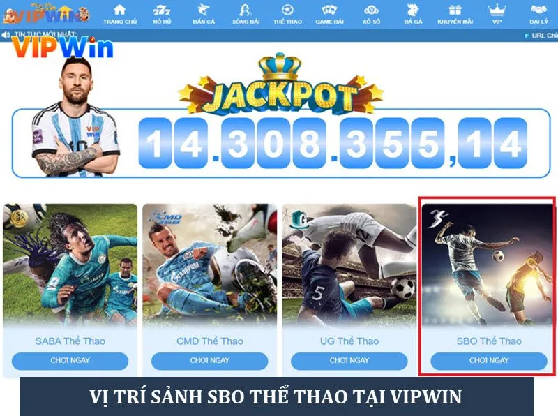 Vị trí sảnh SBO tại nhà cái VIP WIN